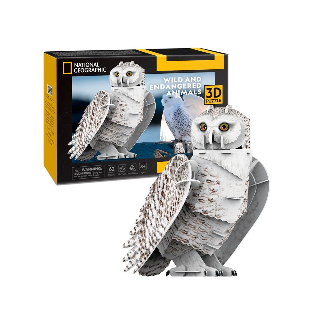  Mô Hình Giấy 3D Lắp Ráp CubicFun Con Cú Tuyết (62 mảnh, Snowy Owl) DS1079h - PP001 
