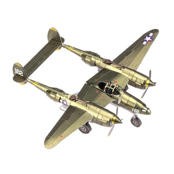  Mô Hình Kim Loại 3D Lắp Ráp Metal Head Máy Bay Tiêm Kích (73 mảnh, Lockheed P-38 Lightning) 3D-B042-C - MP1143 