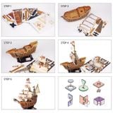  Mô Hình Giấy 3D Lắp Ráp CubicFun Thuyền Santa Maria (113 mảnh) T4008h - PP046 