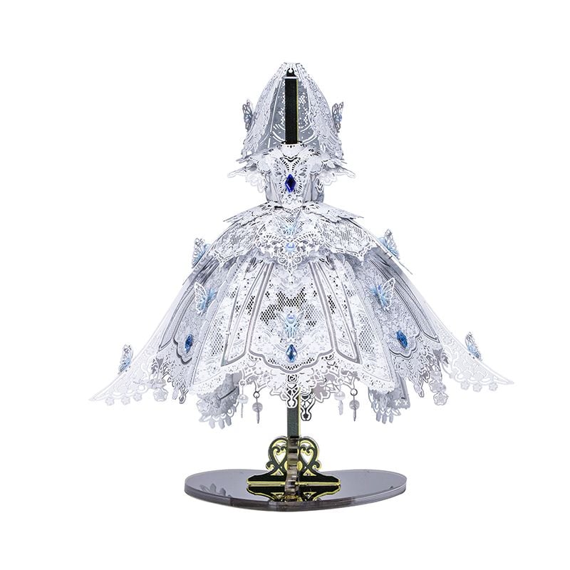  Mô Hình Kim Loại Lắp Ráp 3D MU Váy Cưới Cô Dâu (71 mảnh, Đế Mica Đen, Bridal Veil & Dress) YM-N174-A – MP1242 