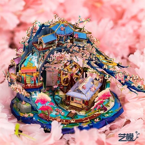  Mô Hình Kim Loại 3D Lắp Ráp MU Mùa Xuân Hoa Đào Nở (247 mảnh, Peach Blossom Fairyland) YM-N111 - MP1157 