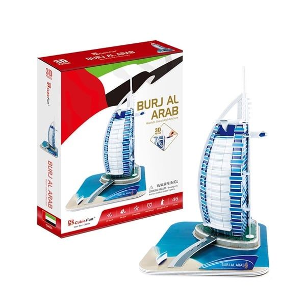 Mô Hình Giấy 3D Lắp Ráp CubicFun Khách Sạn 7 Sao Burj Al Arab (46 mảnh, Burj Al Arab) C065h - PP079 