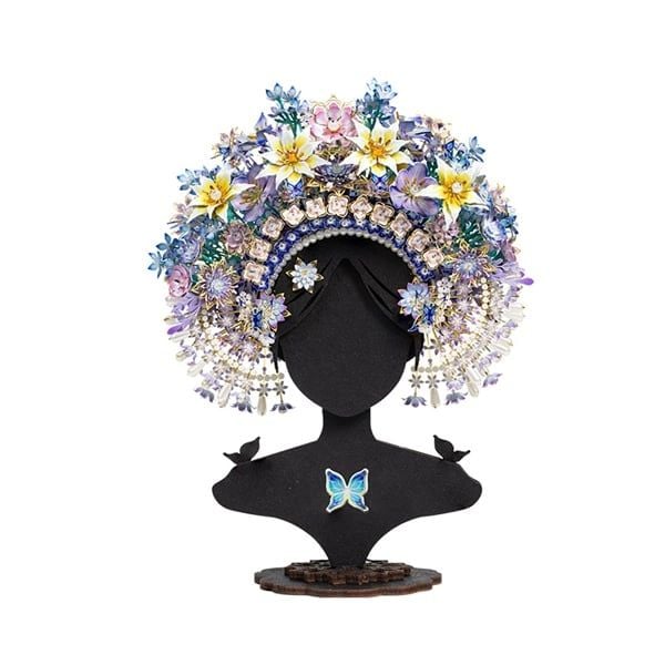  Mô Hình Kim Loại Lắp Ráp 3D MU Trâm Hoa (523 mảnh, Đế Gỗ, Clasp Flowers) YM-N183 – MP1266 