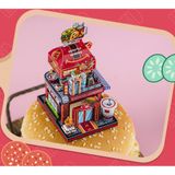  Mô Hình Kim Loại Lắp Ráp 3D MU Tiệm Bánh Burger Châu Âu (79 mảnh, Travel to World - Hamburger Shop) YM-N118-A – MP967 