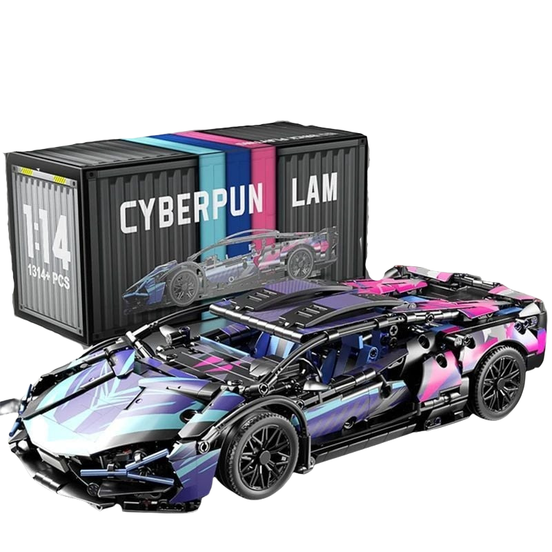  Mô Hình Nhựa 3D Lắp Ráp OEM Siêu Xe Đua Lamborghini (1314 mảnh, Màu Hồng Tím) 1:14 - LG0176 