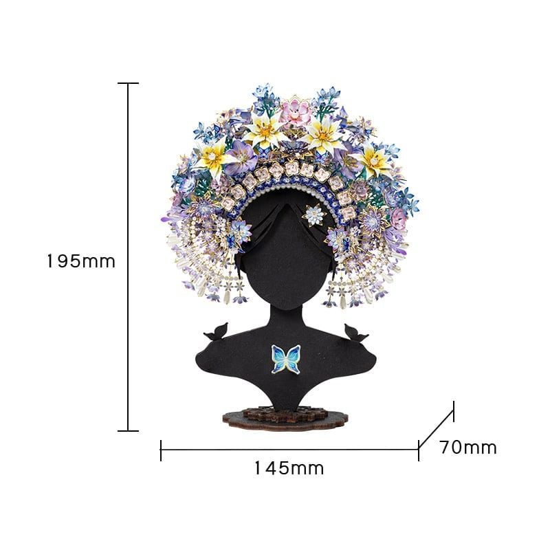  Mô Hình Kim Loại Lắp Ráp 3D MU Trâm Hoa (523 mảnh, Đế Gỗ, Clasp Flowers) YM-N183 – MP1266 
