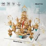  Mô Hình Kim Loại 3D Lắp Ráp Piececool Lăng Tiêu Bảo Điện (782 mảnh, Lingxiao Palace) P225-WG – MP1126 