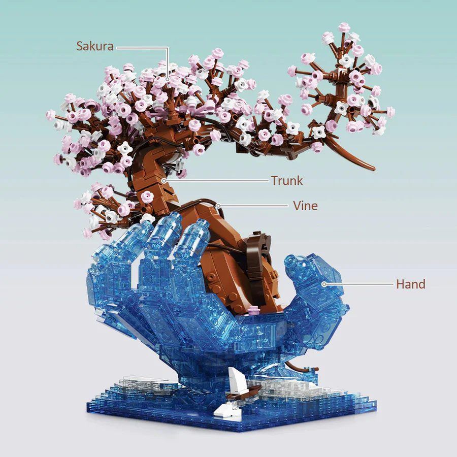  Mô Hình Nhựa 3D Lắp Ráp QiZhiLe Cây Bonsai Bàn Tay Hoa Đào 92005 (1071 mảnh) – LG0100 