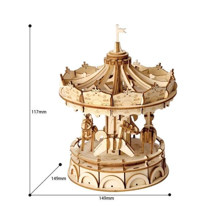  Mô Hình Gỗ 3D Lắp Ráp ROBOTIME Vòng Xoay Ngựa Gỗ Merry Go Round TG404 – WP055 