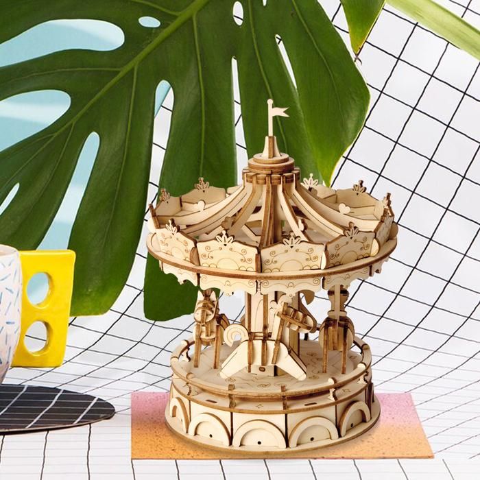  Mô Hình Gỗ 3D Lắp Ráp ROBOTIME Vòng Xoay Ngựa Gỗ Merry Go Round TG404 – WP055 