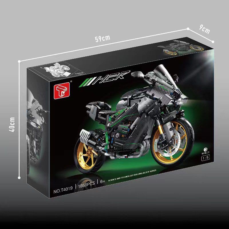 Xe mô hình Kawasaki Ninja H2R phiên bản sáng đèn 19  Blue Mô Hình