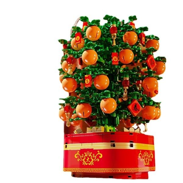  Mô Hình Nhựa 3D Lắp Ráp OEM Cây Quất Cầu Lộc Năm Mới (666 mảnh, có đèn LED, có nhạc, Kumquat Tree) 601145 - LG0138 