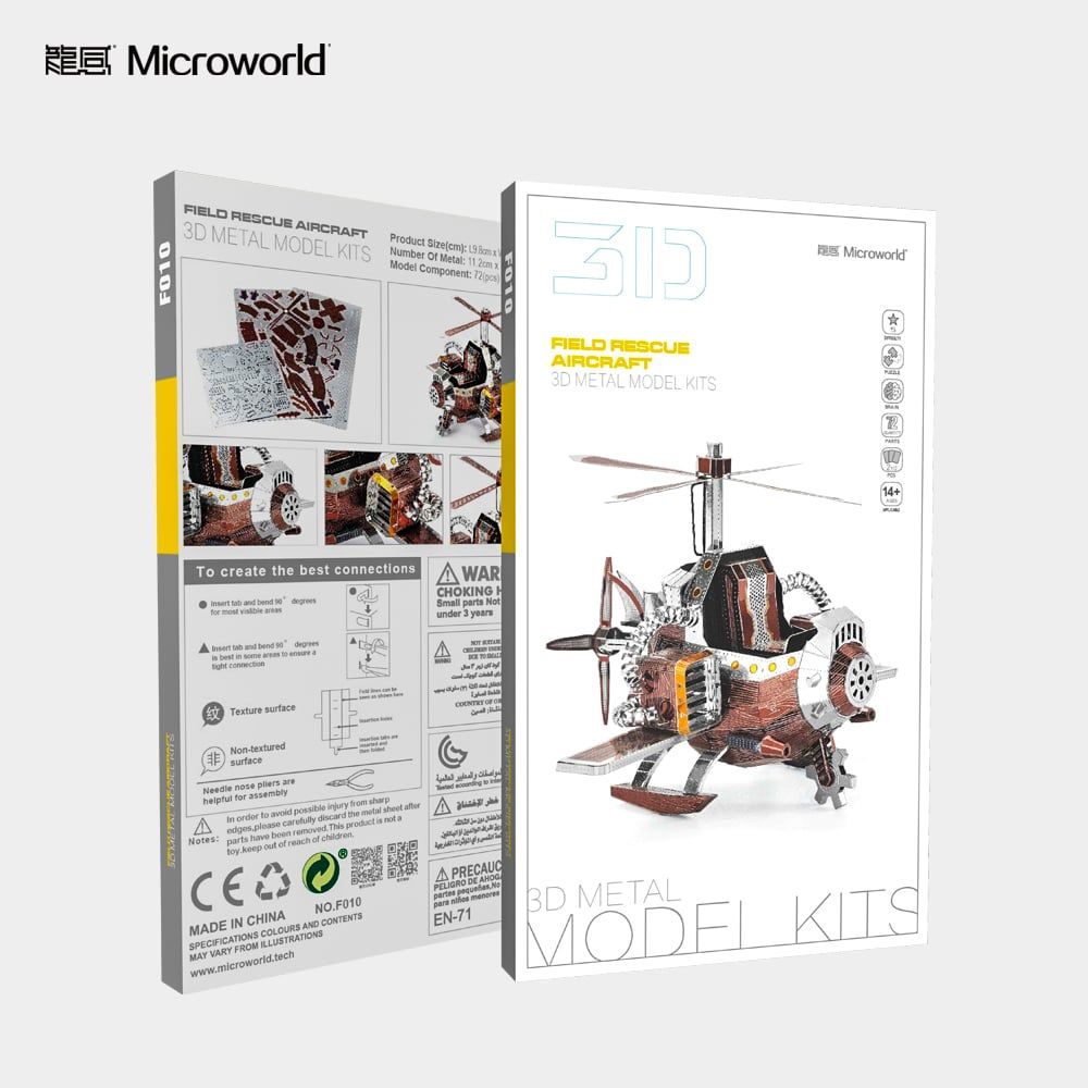  Mô Hình Kim Loại Lắp Ráp 3D Microworld Máy Bay Cứu Hộ Dã Chiến (151 mảnh, Field Rescure Helicopter) F010 - MP837 