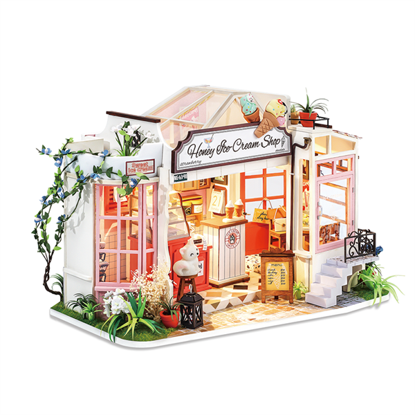  Mô Hình Gỗ 3D Lắp Ráp ROBOTIME Rolife Tiệm Kem Mật Ong (Honey Ice-Cream Shop) DG148 - WP212 