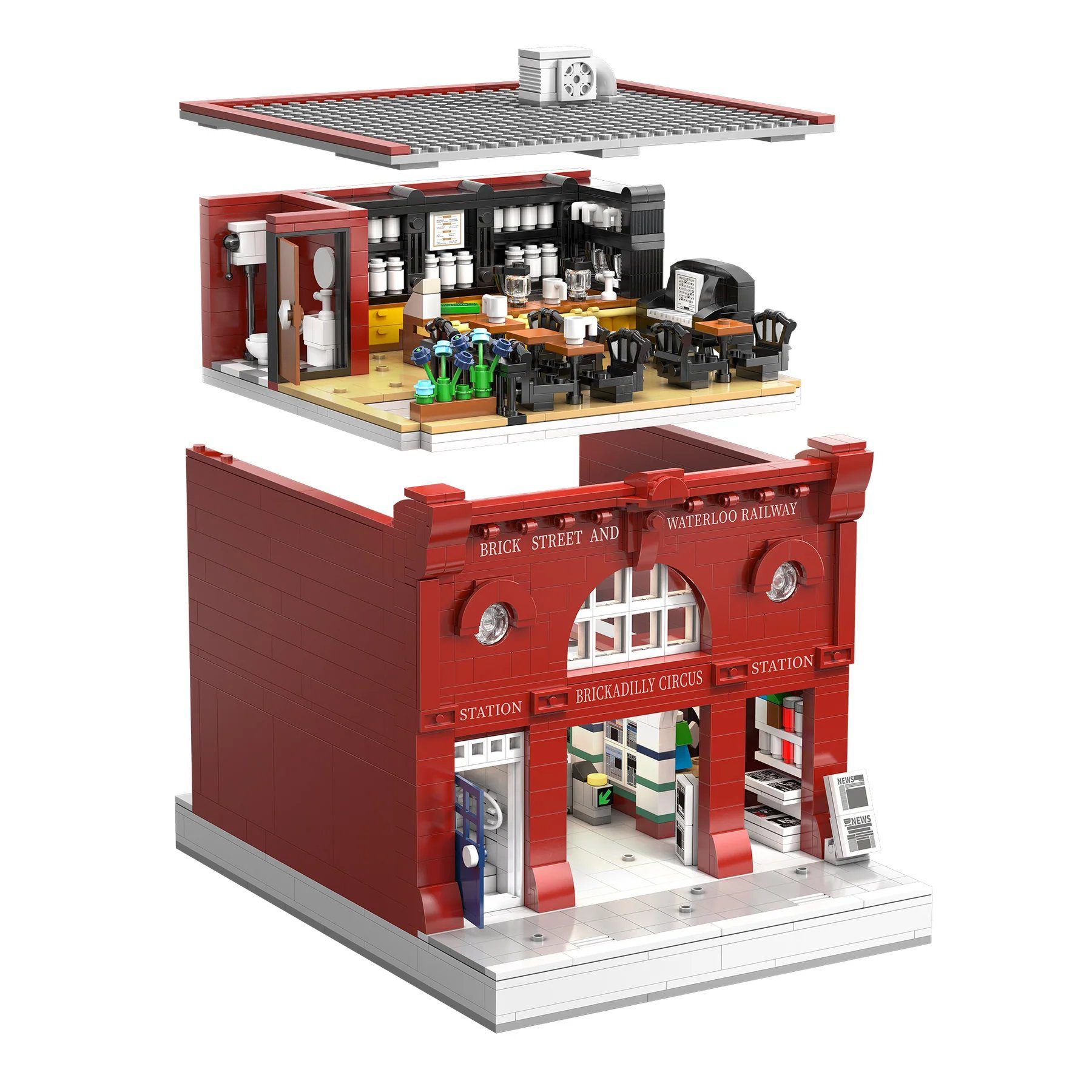  Mô Hình Nhựa 3D Lắp Ráp CaDA Nhà Ga Tàu Điện Luân Đôn (1836 mảnh, London Tube Station có đèn LED) C66008 - LG0120 