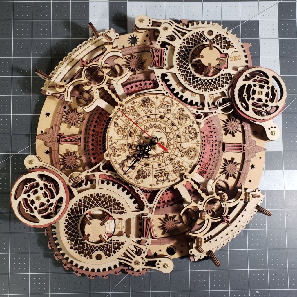  Mô Hình Gỗ 3D Lắp Ráp ROBOTIME ROKR Đồng Hồ Cung Hoàng Đạo (Zodiac Wall Clock) LC601 – WP203 