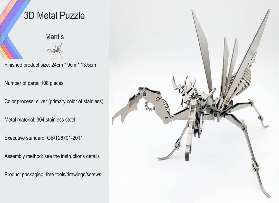  Mô Hình Kim Loại Lắp Ráp 3D Steel Warcraft Bọ Ngựa (100 mảnh, Praying Mantis) – SW024 