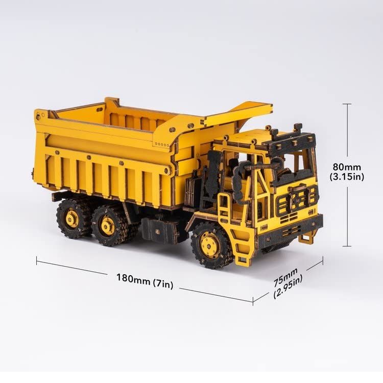  Mô Hình Gỗ 3D Lắp Ráp ROBOTIME ROKR Xe Ben (225 mảnh, Dump Truck) TG603K – WP249 
