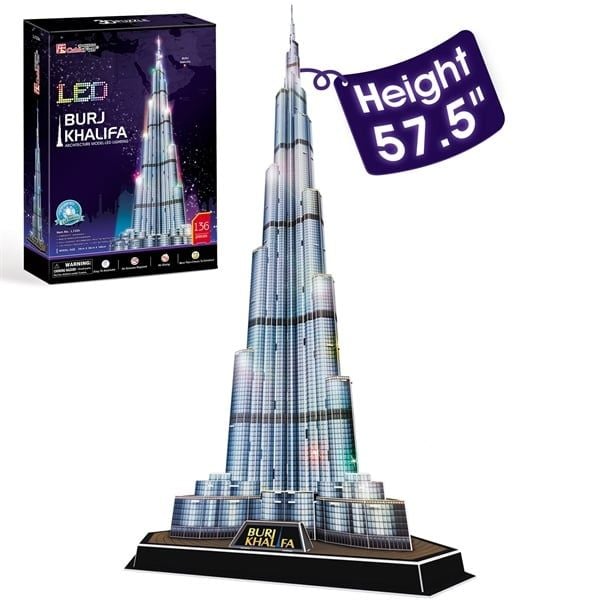  Mô Hình Giấy 3D Lắp Ráp CubicFun Tòa Tháp Burj Khalifa Tại Dubai (136 mảnh, Đèn LED) L133h - PP074 