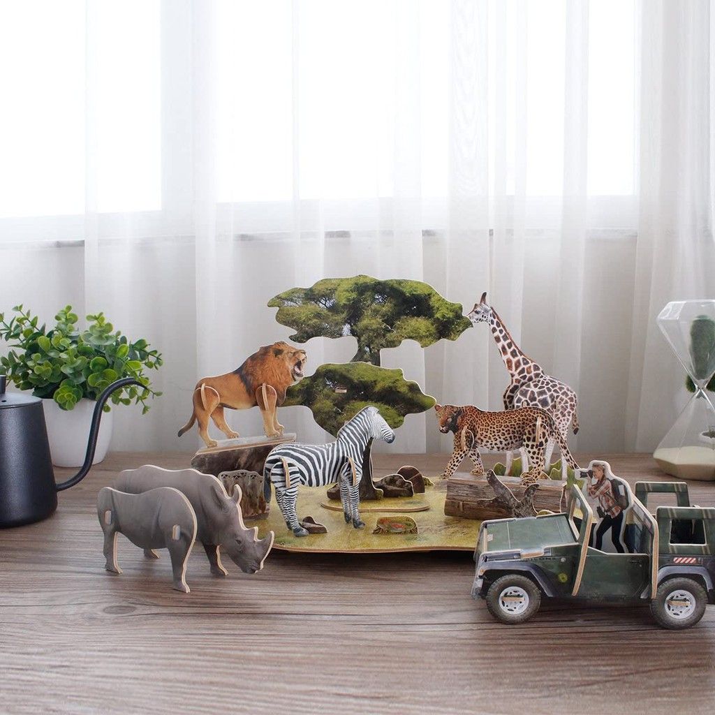  Mô Hình Giấy 3D Lắp Ráp CubicFun Động Vật Hoang Dã Châu Phi (69 mảnh, National Geographic African Wildlife) DS0972h - PP052 