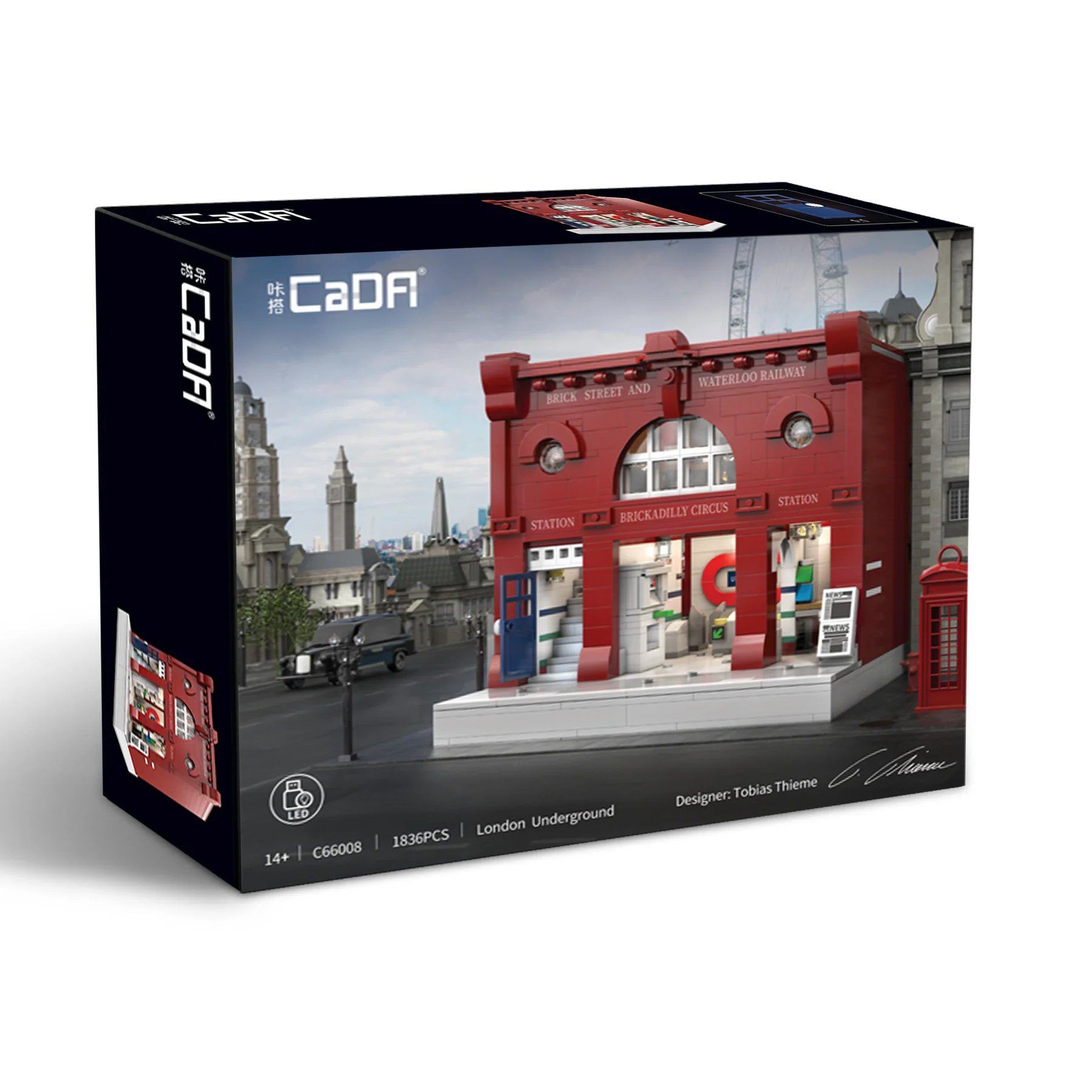  Mô Hình Nhựa 3D Lắp Ráp CaDA Nhà Ga Tàu Điện Luân Đôn (1836 mảnh, London Tube Station có đèn LED) C66008 - LG0120 