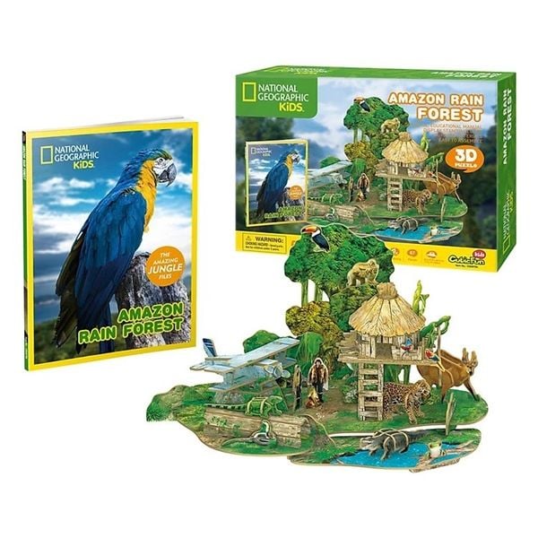  Mô Hình Giấy 3D Lắp Ráp CubicFun Khu Rừng Mưa Nhiệt Đới Amazon DS0979h (43 mảnh, National Geographic Amazon Rain Forest) - PP054 