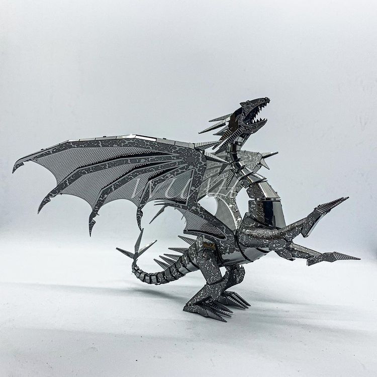  Mô Hình Kim Loại Lắp Ráp 3D Metal Mosaic Rồng Bạc Dragon Flame – MP692 