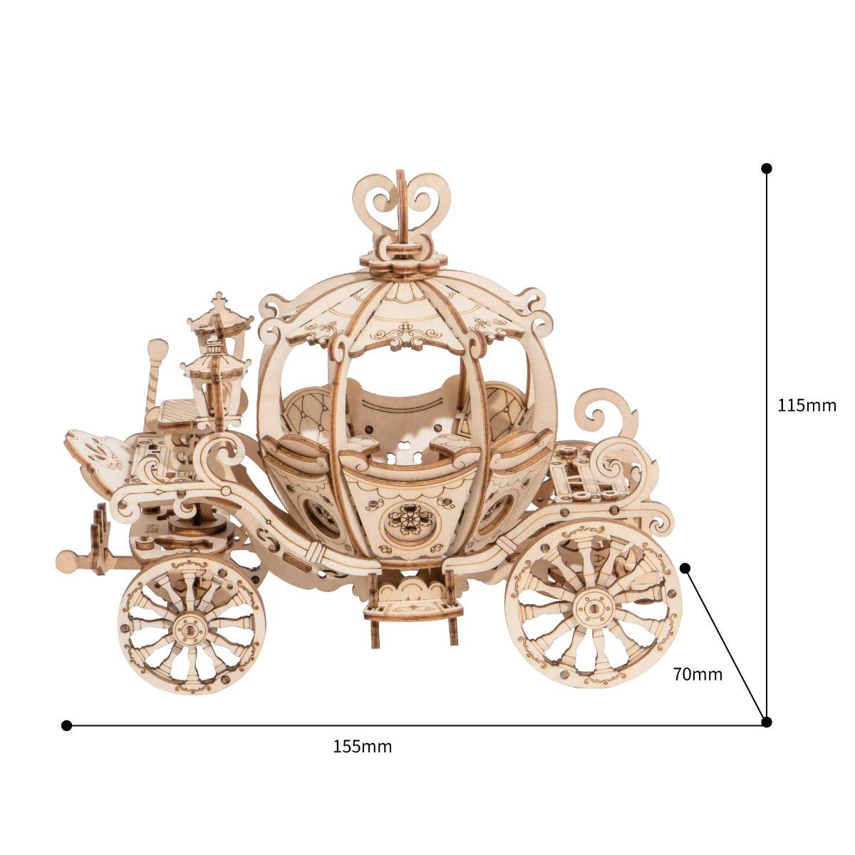  Mô Hình Gỗ 3D Lắp Ráp ROBOTIME Xe Bí Ngô (182 mảnh, Pumpkin Carriage) TG302 – WP057 