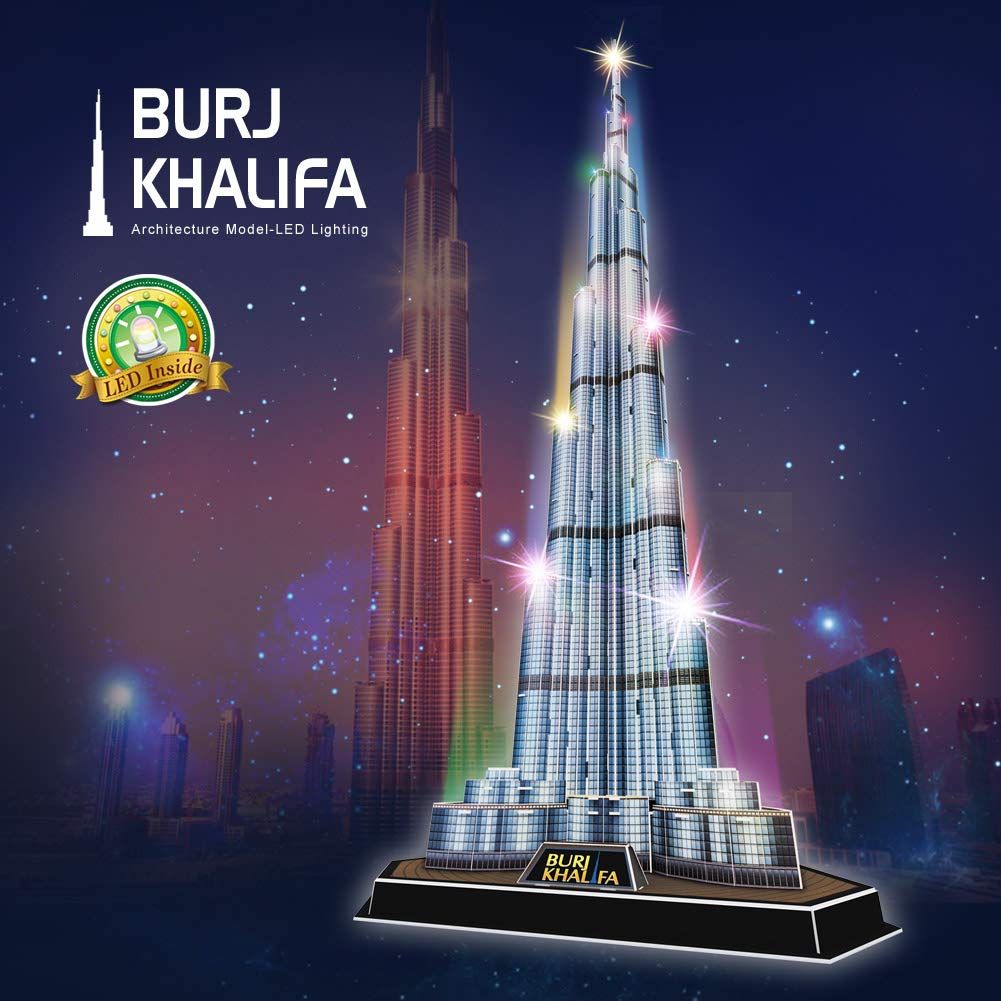  Mô Hình Giấy 3D Lắp Ráp CubicFun Tòa Tháp Burj Khalifa Tại Dubai (136 mảnh, Đèn LED) L133h - PP074 