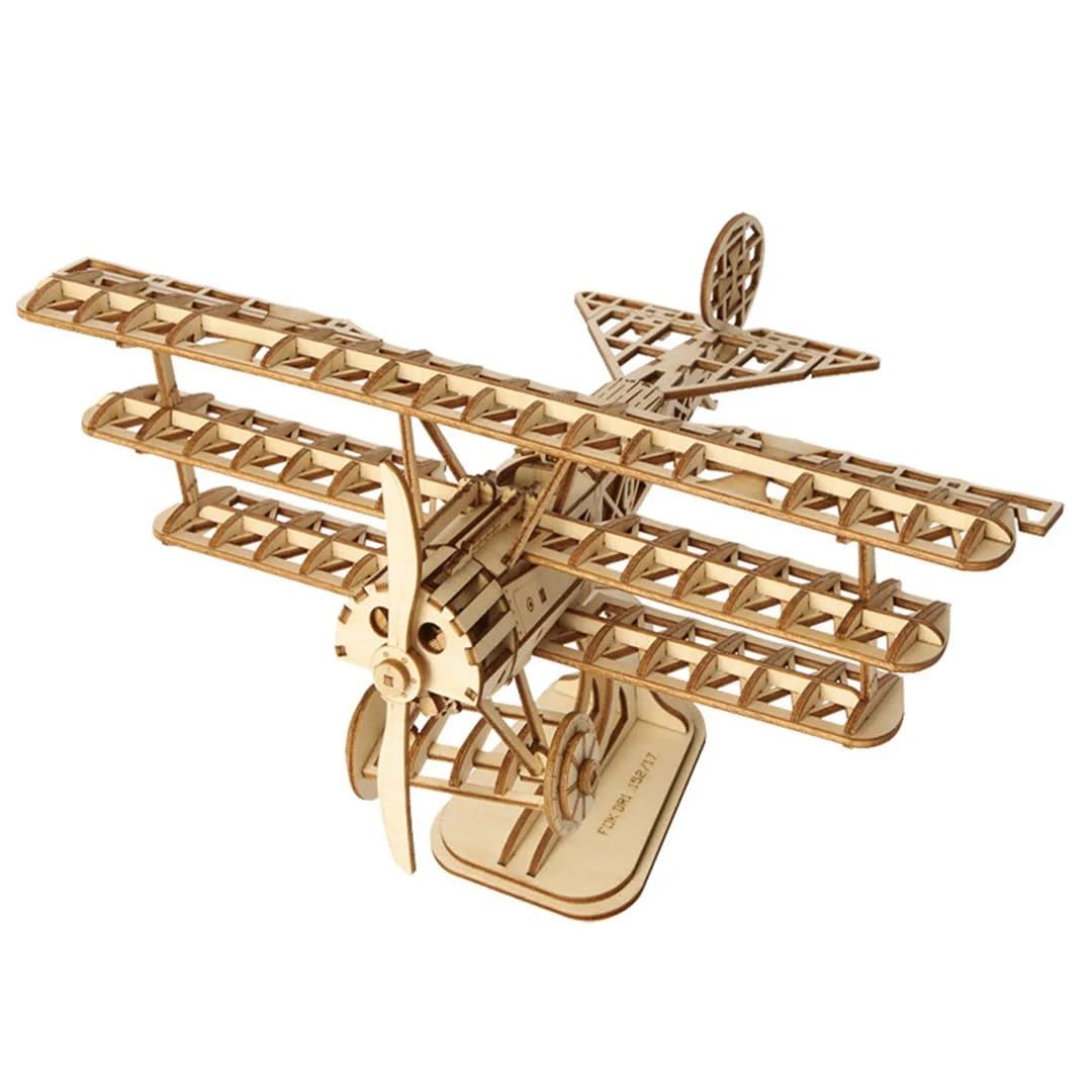  Mô Hình Gỗ 3D Lắp Ráp ROBOTIME Máy Bay (145 mảnh, Bi-Plane) TG301 – WP051 