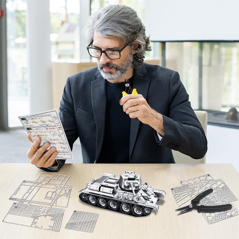  Mô Hình Kim Loại 3D Lắp Ráp Piececool Xe Tăng Chiến Đấu T-34/76 (Tỉ Lệ 1:48, 308 mảnh, T-34/76, 308 mảnh, Medium Tank) HP358-SK - MP1231 