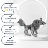  Mô Hình Kim Loại Lắp Ráp 3D Steel Warcraft Chó Sói (16 mảnh, Wolf) – SW023 