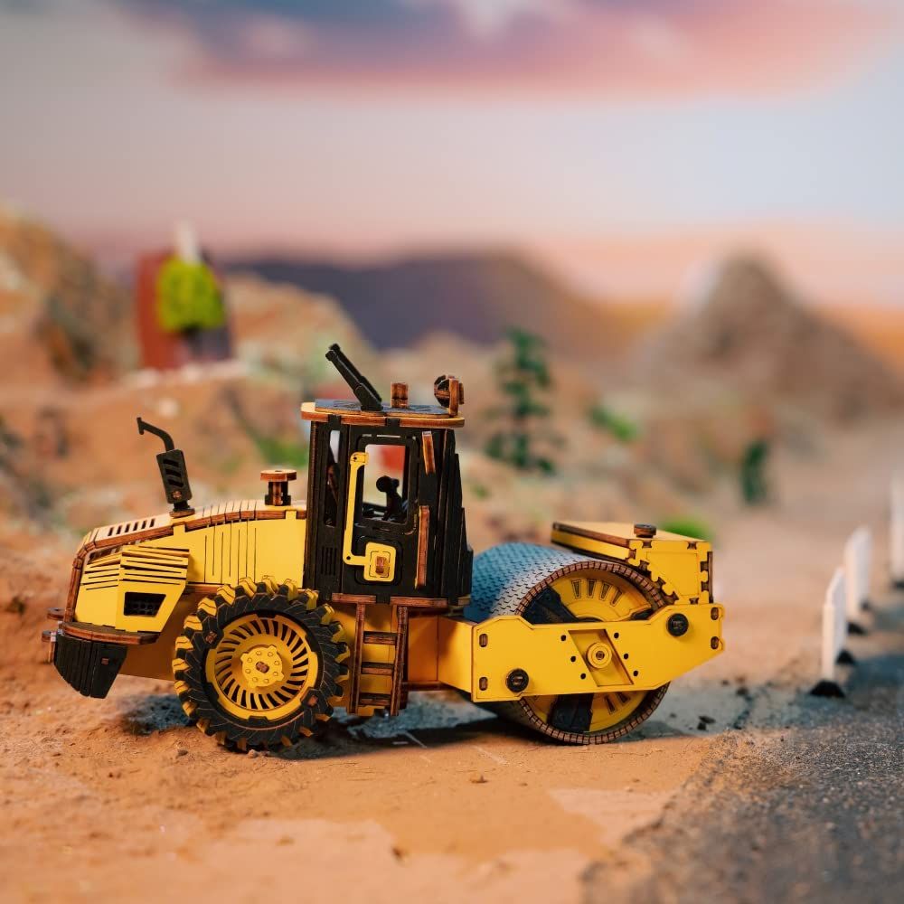  Mô Hình Gỗ 3D Lắp Ráp ROBOTIME ROKR Xe Lu (225 mảnh, Road Roller) TG701K – WP250 