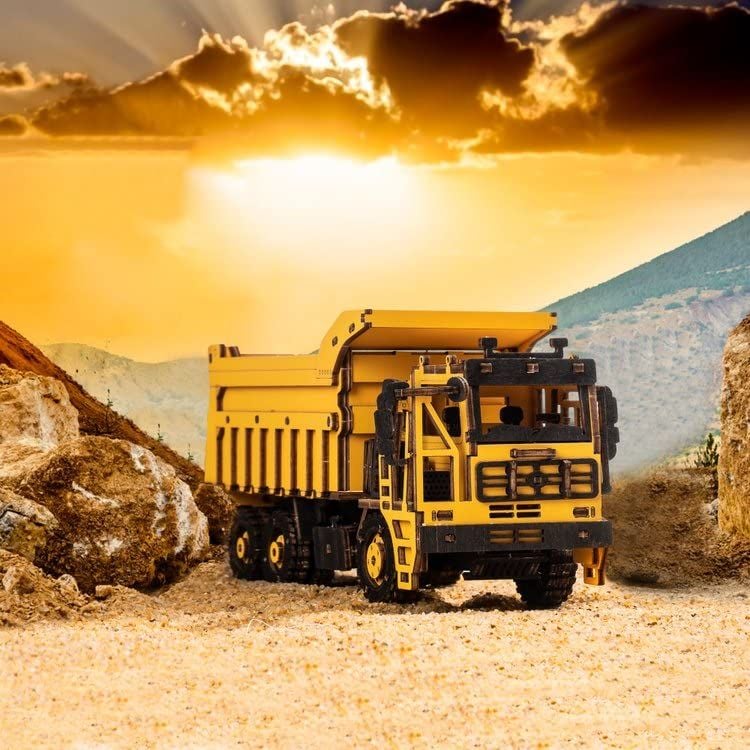  Mô Hình Gỗ 3D Lắp Ráp ROBOTIME ROKR Xe Ben (225 mảnh, Dump Truck) TG603K – WP249 