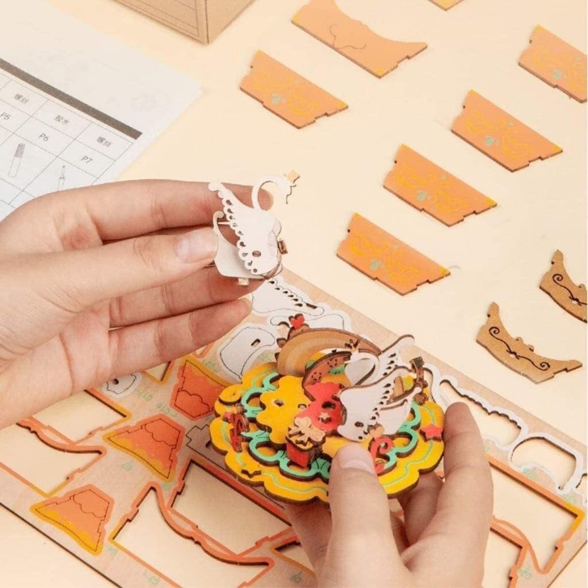  Mô Hình Gỗ 3D Lắp Ráp ROBOTIME Hộp Nhạc Chúc Mừng Sinh Nhật (96 mảnh, Happy Birthday Music Box) AM42 – WP006 