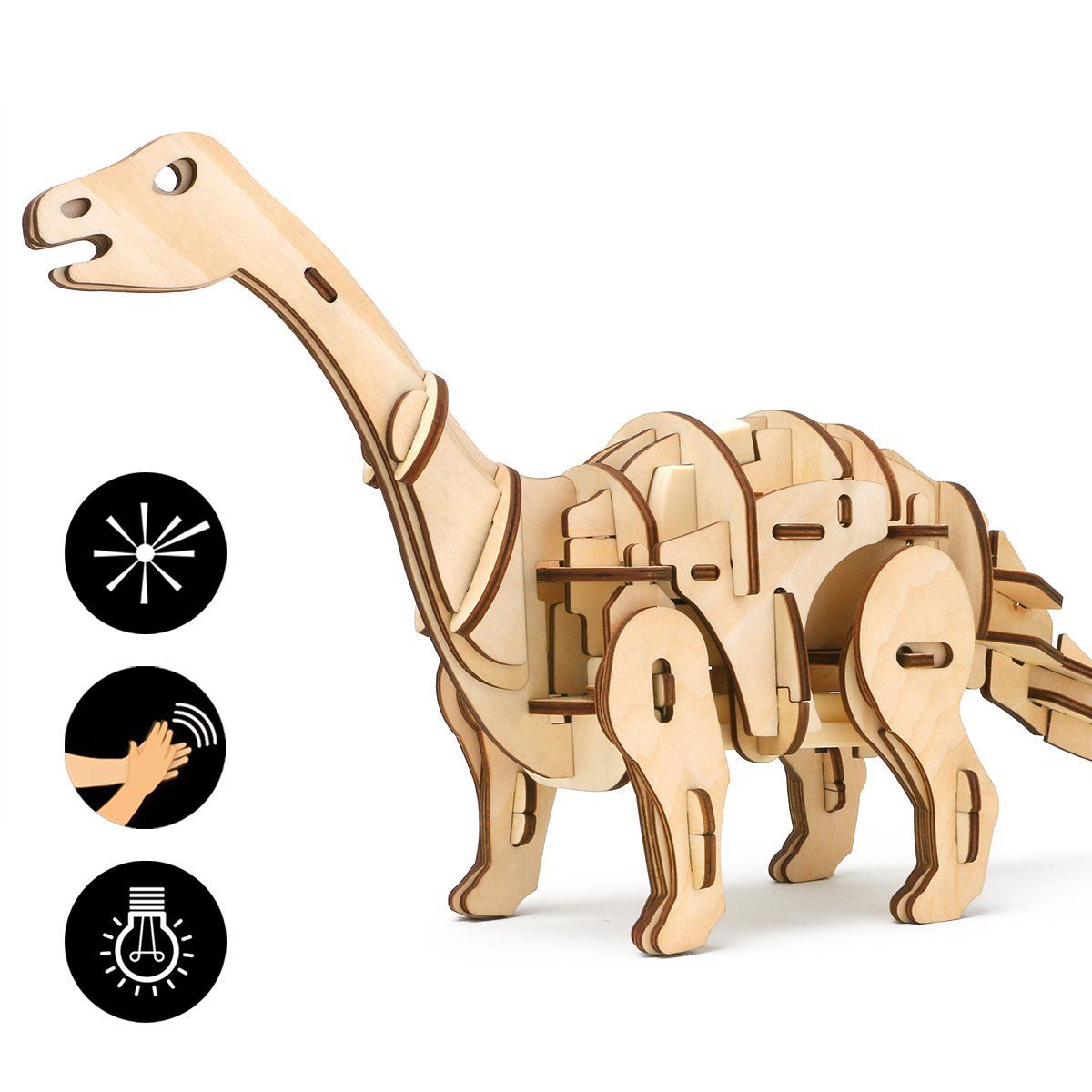  Mô Hình Gỗ 3D Lắp Ráp ROBOTIME Robotic Dinosaurs Khủng Long Cổ Dài (71 mảnh, Apatosaurus) D450 – WP039 