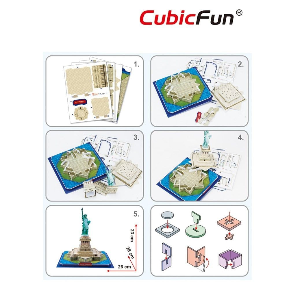  Mô Hình Giấy 3D Lắp Ráp CubicFun Tượng Nữ Thần Tự Do (39 mảnh, Statue of Liberty) C080h - PP080 