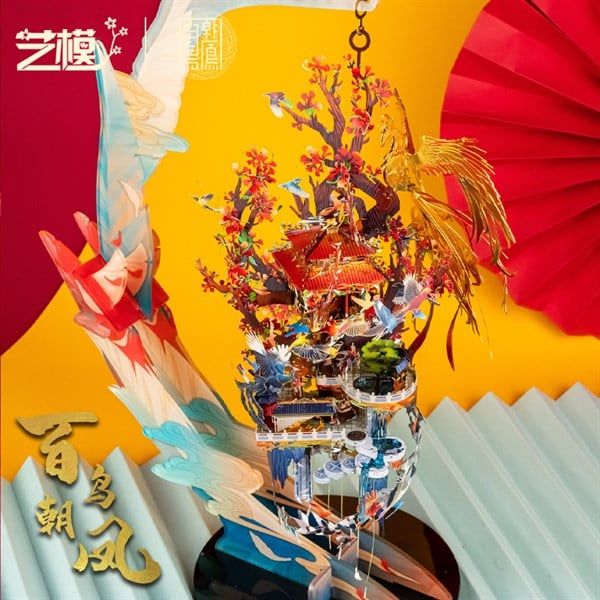  Mô Hình Kim Loại Lắp Ráp 3D MU Bách Điểu Triều Phụng (173 mảnh, Đế Mica Trong, Birds Pay Homage To The Phoenix) YM-N115 – MP934 