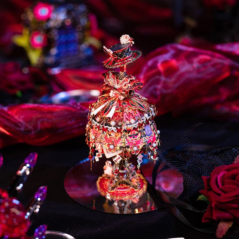  Mô Hình Kim Loại Lắp Ráp 3D MU Bộ Váy Quý Tộc Của Alice (113 mảnh, Đế Mica Đen, Alice's Dress) YM-N174-B – MP1243 