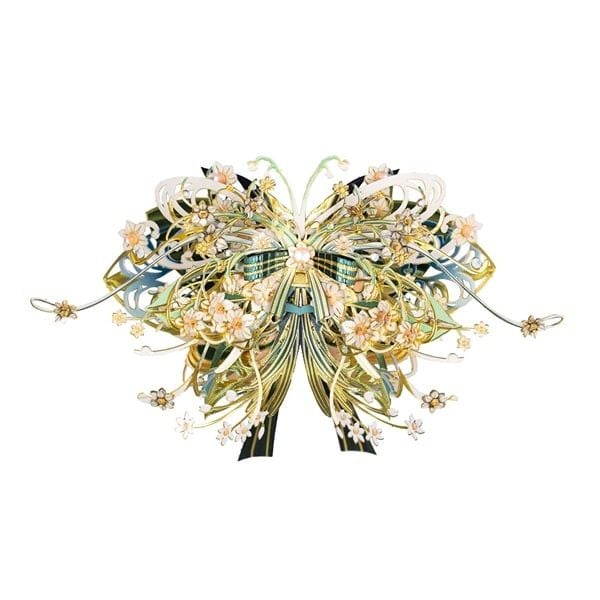  Mô Hình Kim Loại Lắp Ráp 3D MU Thúy Kiều Hồ Điệp (112 mảnh, Butterfly Cuiciao-Kingfisher's feather) YM-N149-C – MP1288 