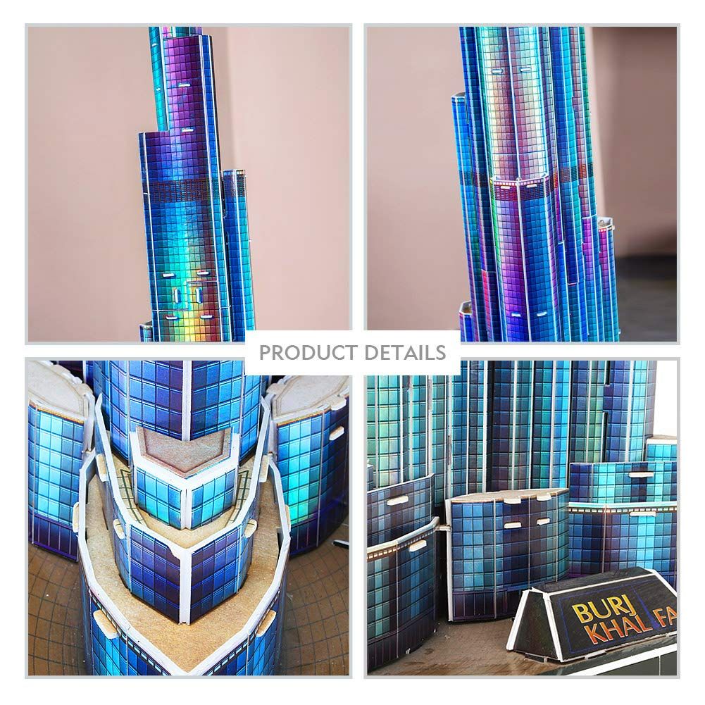  Mô Hình Giấy 3D Lắp Ráp CubicFun Tòa Tháp Burj Khalifa Tại Dubai (136 mảnh, Đèn LED) L133h - PP074 