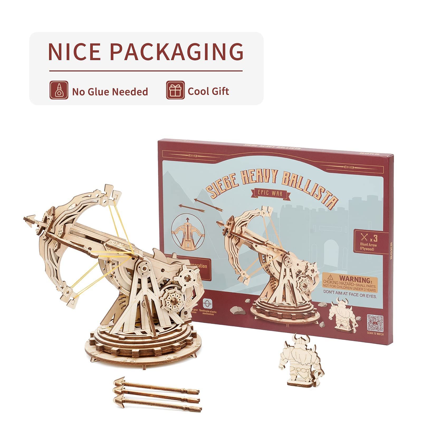 Mô Hình Gỗ 3D Lắp Ráp ROBOTIME ROKR (142 mảnh, Epic War Siege Heavy Ballista) KW401 – WP237 