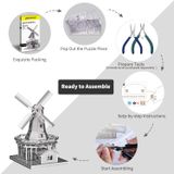  Mô Hình Kim Loại Lắp Ráp 3D Piececool Cối Xay Gió (89 mảnh, Dutch Windmill) HP012-S– MP375 