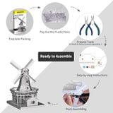  Mô Hình Kim Loại Lắp Ráp 3D Piececool Cối Xay Gió (89 mảnh, Dutch Windmill) HP012-S– MP375 