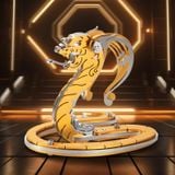  Mô Hình Kim Loại Lắp Ráp 3D Steel Warcraft Con Rắn (27 mảnh, Màu Bạc Vàng, Snake) - SW046 