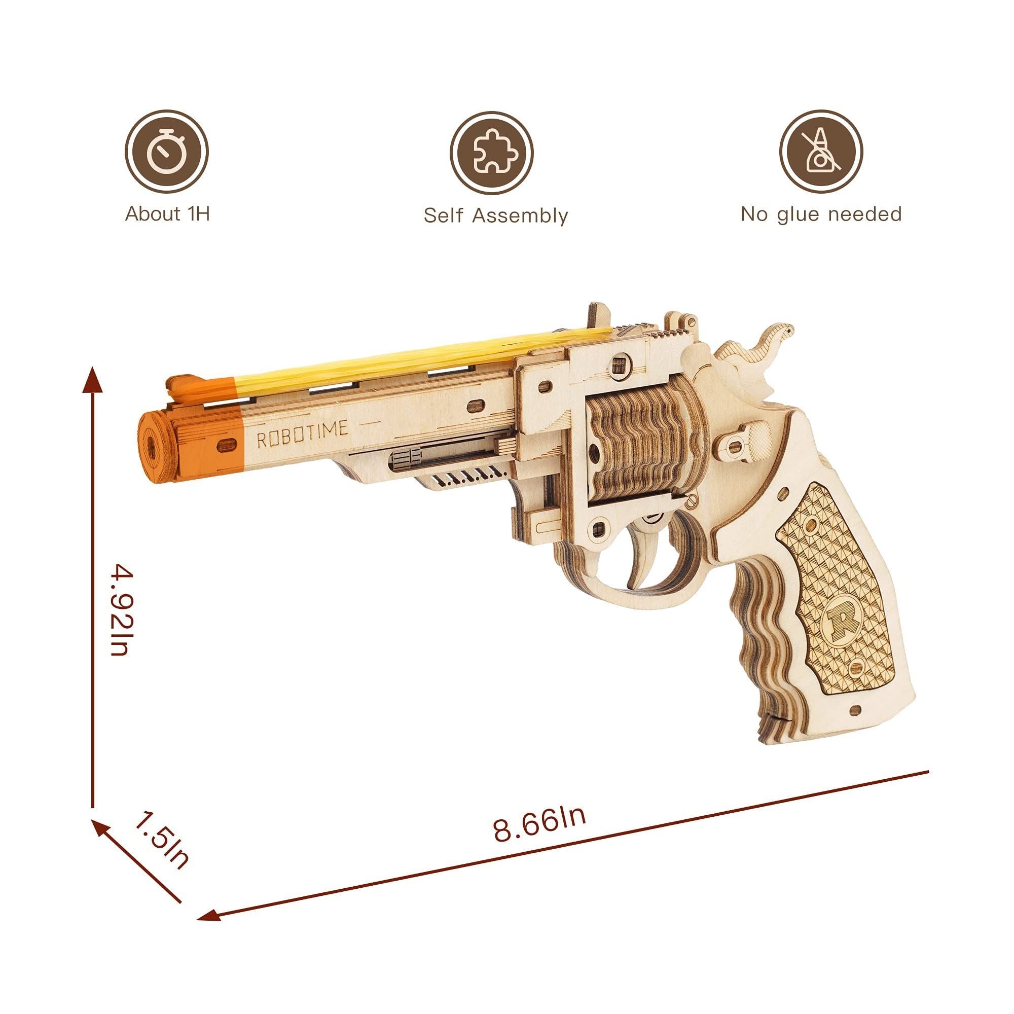 Mô Hình Gỗ 3D Lắp Ráp ROBOTIME Súng Cao Bồi (102 mảnh, Corsac) M60 LQ401 - WP172 