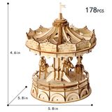  Mô Hình Gỗ 3D Lắp Ráp ROBOTIME Vòng Xoay Ngựa Gỗ (178 mảnh, Merry Go Round) TG404 – WP055 
