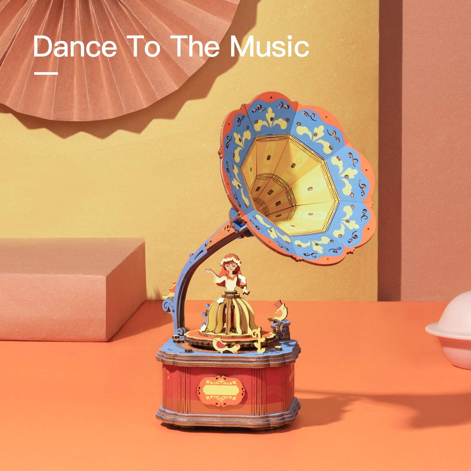  Mô Hình Gỗ 3D Lắp Ráp ROBOTIME Hộp Nhạc Máy Nghe Đĩa Than (109 mảnh, Vintage Gramphone Music Box) AM43 – WP007 