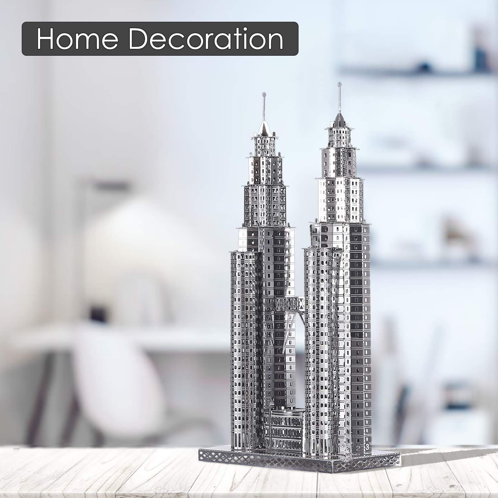  Mô Hình Kim Loại Lắp Ráp 3D Piececool Tháp Đôi (38 mảnh, Petronas) HP006-S – MP379 