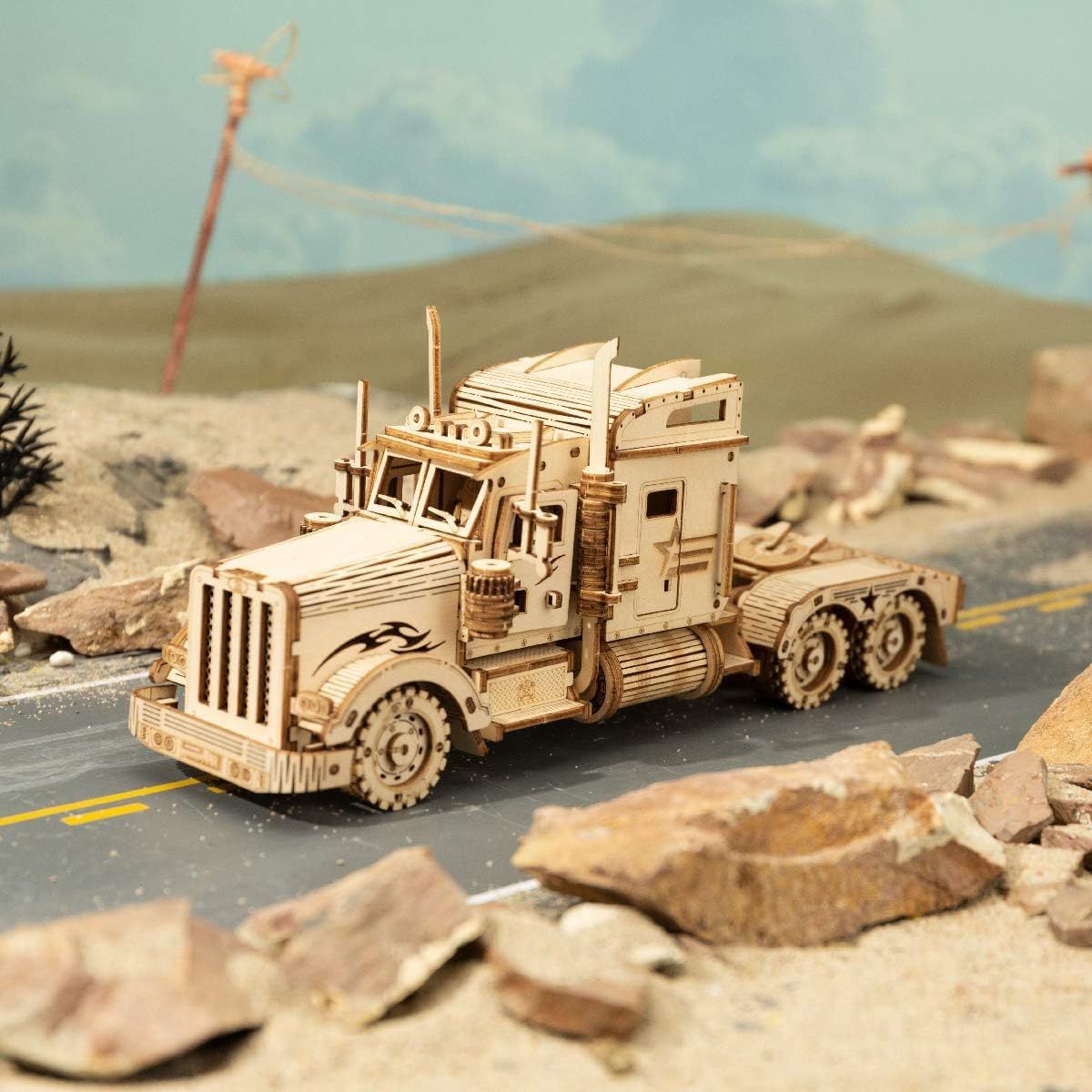  Mô Hình Gỗ 3D Lắp Ráp ROBOTIME Xe Đầu Kéo (286 mảnh, Heavy Truck) MC502 – WP033 